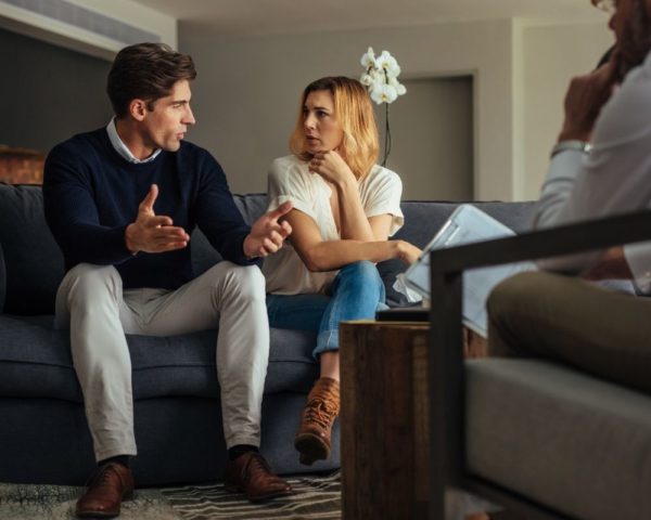 Two people in attachment therapy office in LA, symbolizing the journey towards secure attachment.