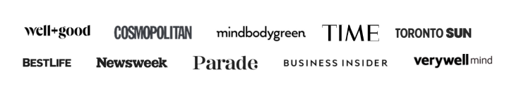 Logos of media outlets where holistic therapy in Los Angeles has been featured