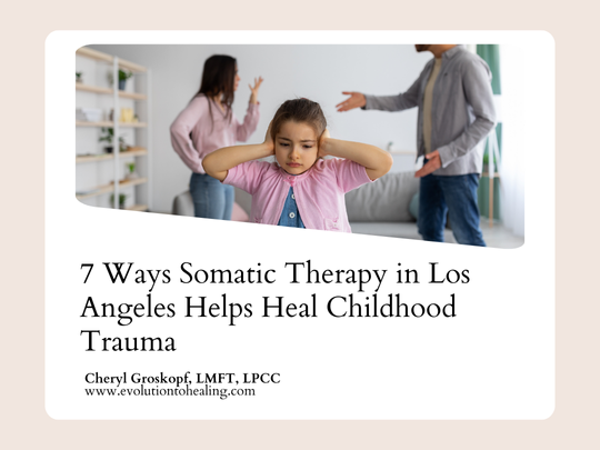 Child covering her ears during an argument, symbolizing how childhood trauma can impact adults and the role of somatic therapy in healing